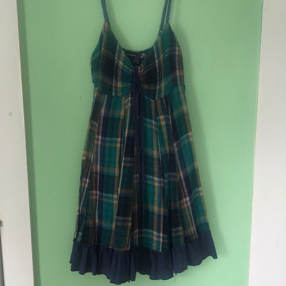 Blue plaid summer dress